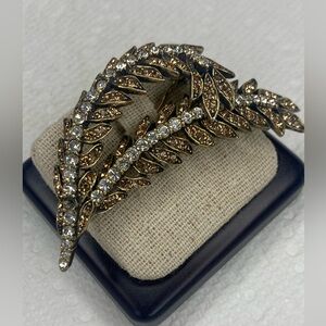 Rare Vintage Marcel Boucher "Le Couturier" LEC Gold Tone Wheat Leaf Brooch #3267